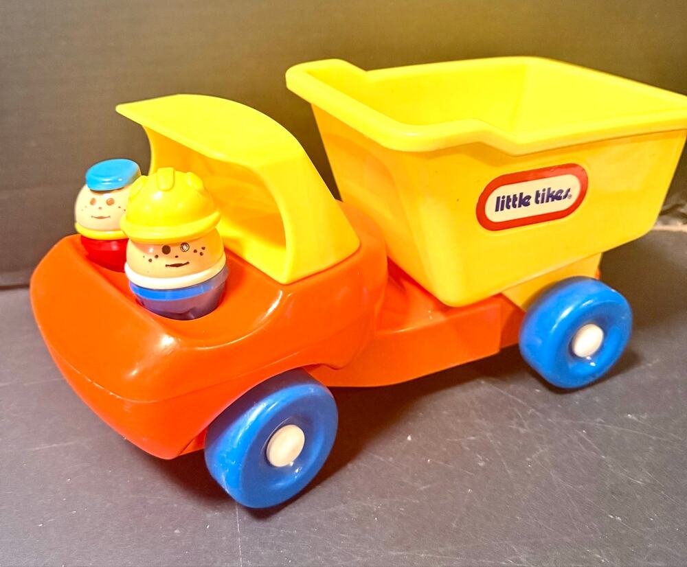 Little Tikes Toddle Tots Orange Yellow Dump Truck Vintage 2 figures set 2